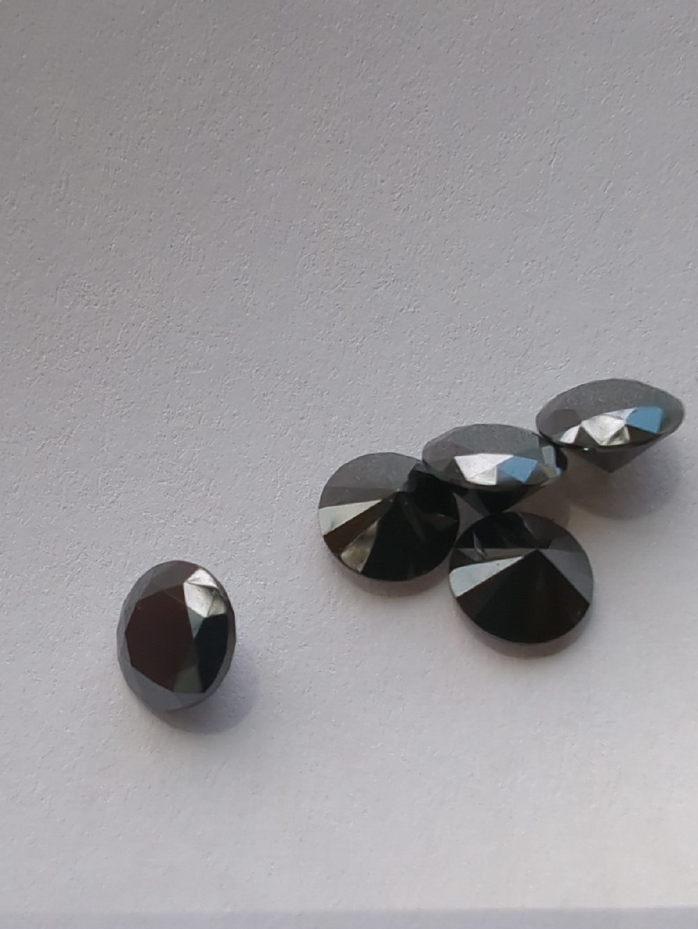1 Carat 6.5MM Fancy Black Moissanite Loose Stone, Set of 5